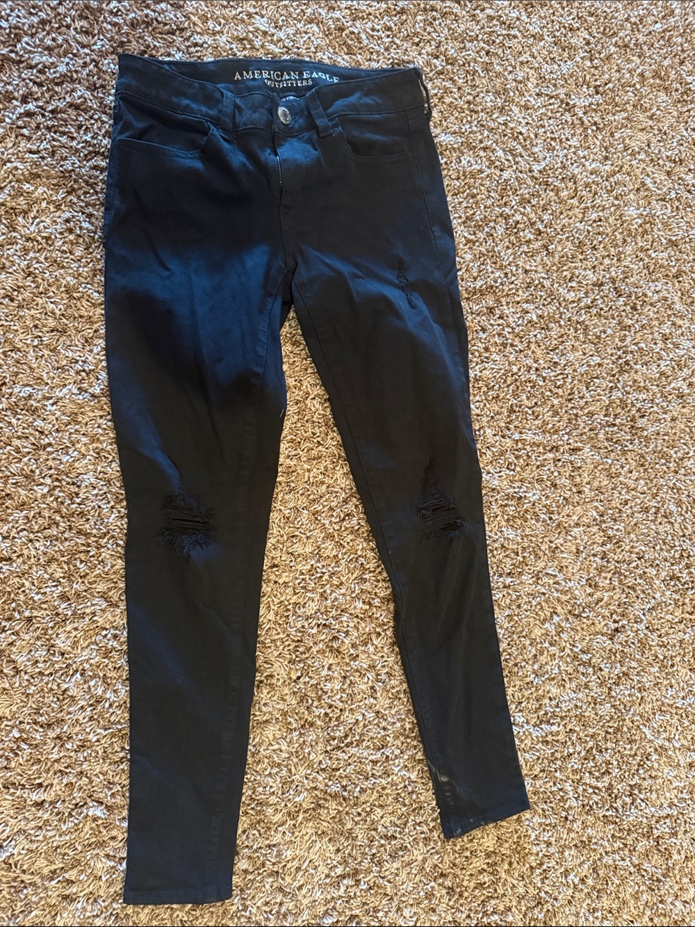 American Eagle Outfitters Black Ripped Skinny Jeans